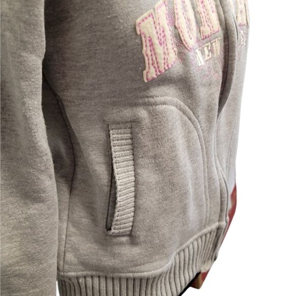 Gray with Cream & Pink Embroidary Zip-Up Jacket Size S - Picture 5 of 10
